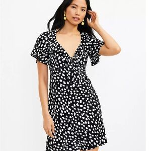 Loft size small Black and White Polka Dot Dress